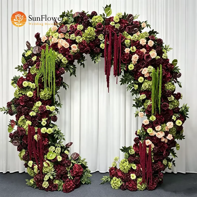 Wedding Arch Flower - Bunga Gerbang Pernikahan dengan Rumbai Hijau