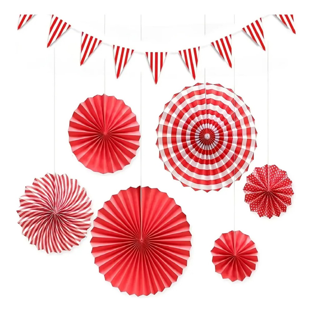 Wedding Supply Canada - 18 Buah Bendera Panji Bergaris Merah
