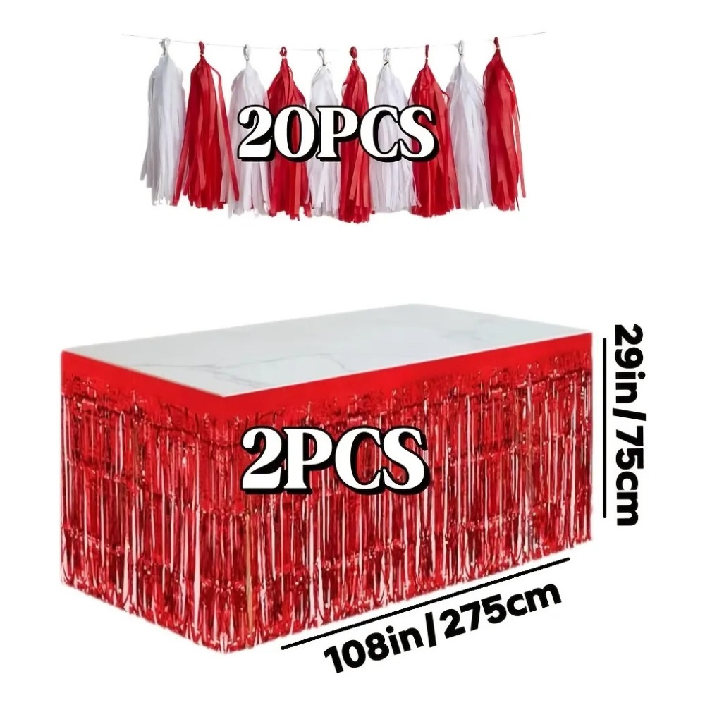 22 Buah Pita Foil Merah & Kara - Wedding Supply Canada ulasan dan harga